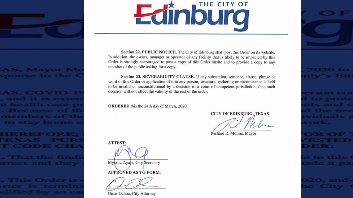 Ordena Edinburg “permanecer en casa” por coronavirus 