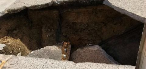 Se registra socavón en Madero