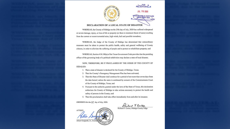 Condados de Valle del Río Grande declaran estado de desastre por huracán “Hanna”