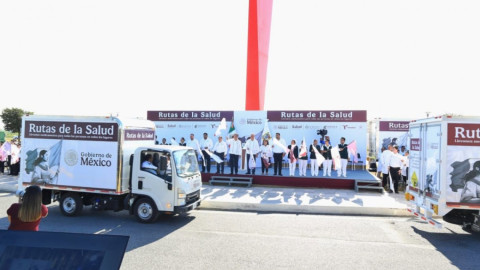 Da Américo banderazo histórico a las Rutas de la Salud en Tamaulipas; garantizan abasto de medicamentos