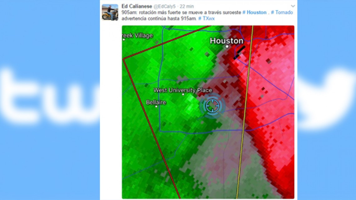 Emiten alerta de tornado para Houston