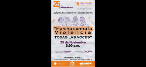 Invita INMUJER a marcha contra la violencia de género