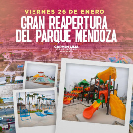 Listo Parque Mendoza para reapertura este viernes