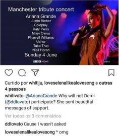 Demi Lovato no participará en concierto benéfico de Manchester