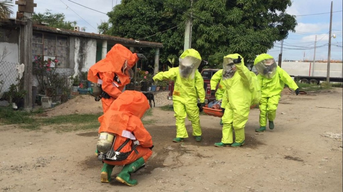 Realizan simulacro con la industria y vecinos aledaños a la empresa