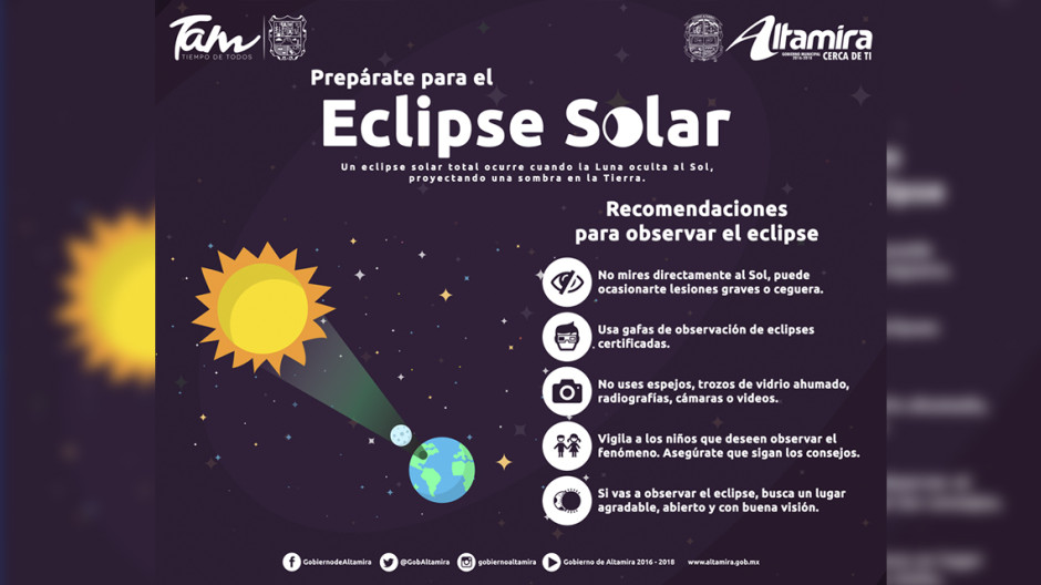 Ayuntamiento emite recomendaciones para ver eclipse