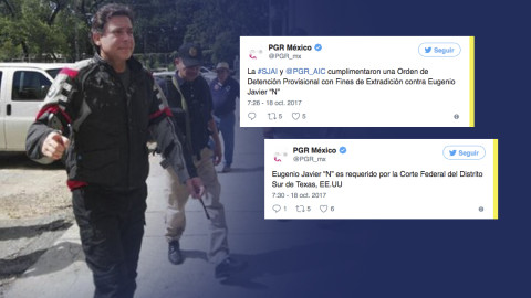 PGR cumplimentó una orden de detención con fines de extradición contra Eugenio Hernández