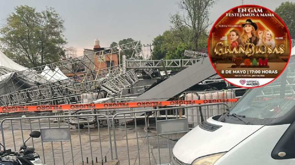 Colapso de escenario en explanada de la GAM deja varios heridos