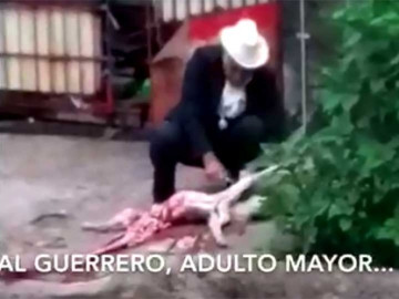 Anciano es grabado mientras desollaba a un perro 