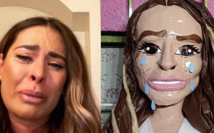 ¡No se les va una! Crean piñata de Galilea Montijo llorando