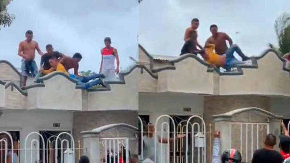 Lanzan a ladrón desde el techo de una casa en Colombia