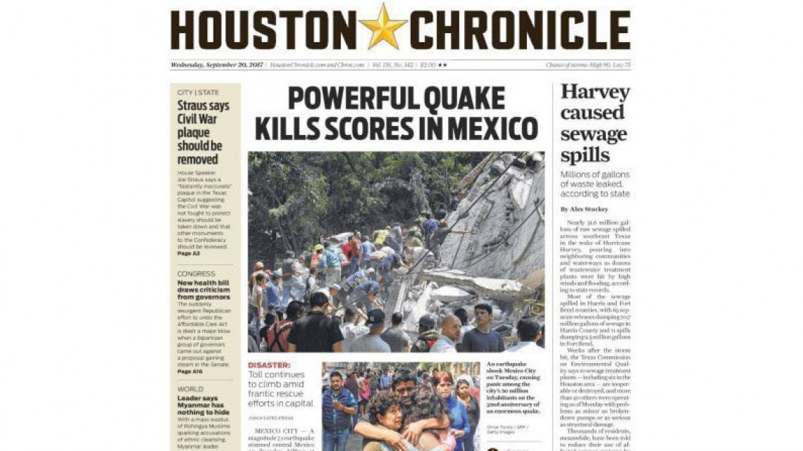 Sismo de México en portadas internacionales