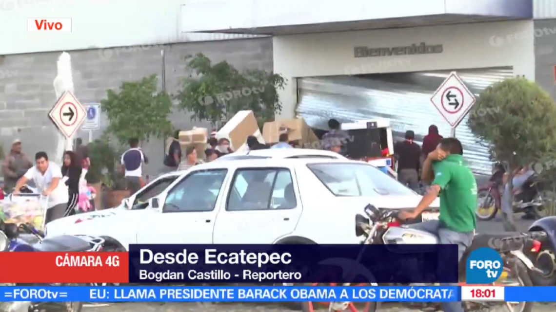 Continúan saqueos a tiendas departamentales en manifestación al alza de gasolina