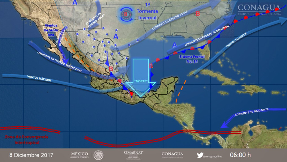 Caída de nieve en norte y noreste del país por tormenta invernal