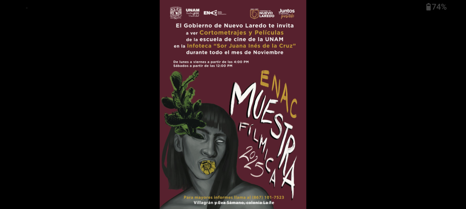 Selecciona la UNAM a Nuevo Laredo sede de la muestra de cine ENAC 2025