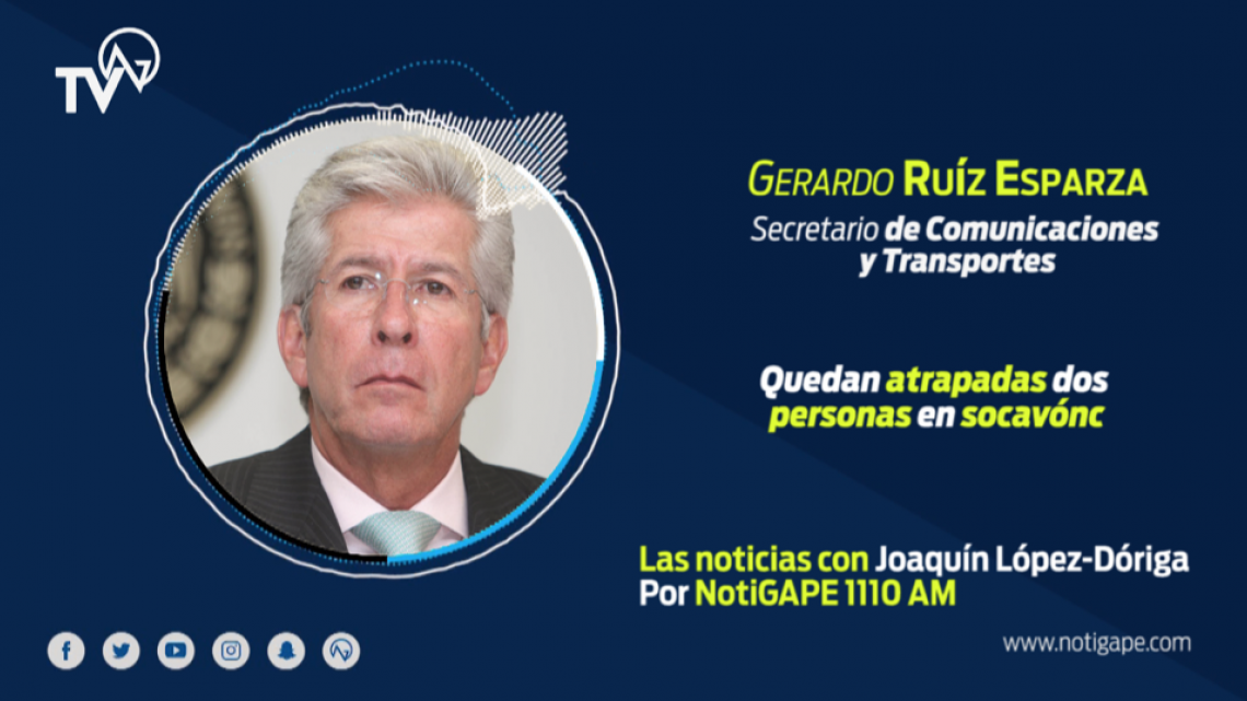 Quedan atrapadas dos personas en socavón