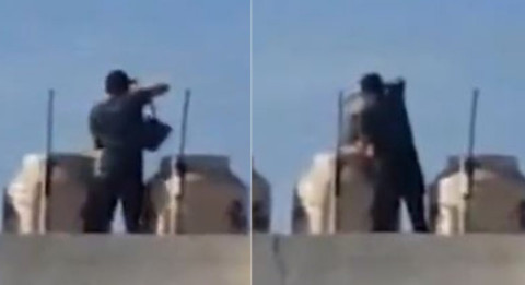 Hombre es grabado robando agua de un tinaco 