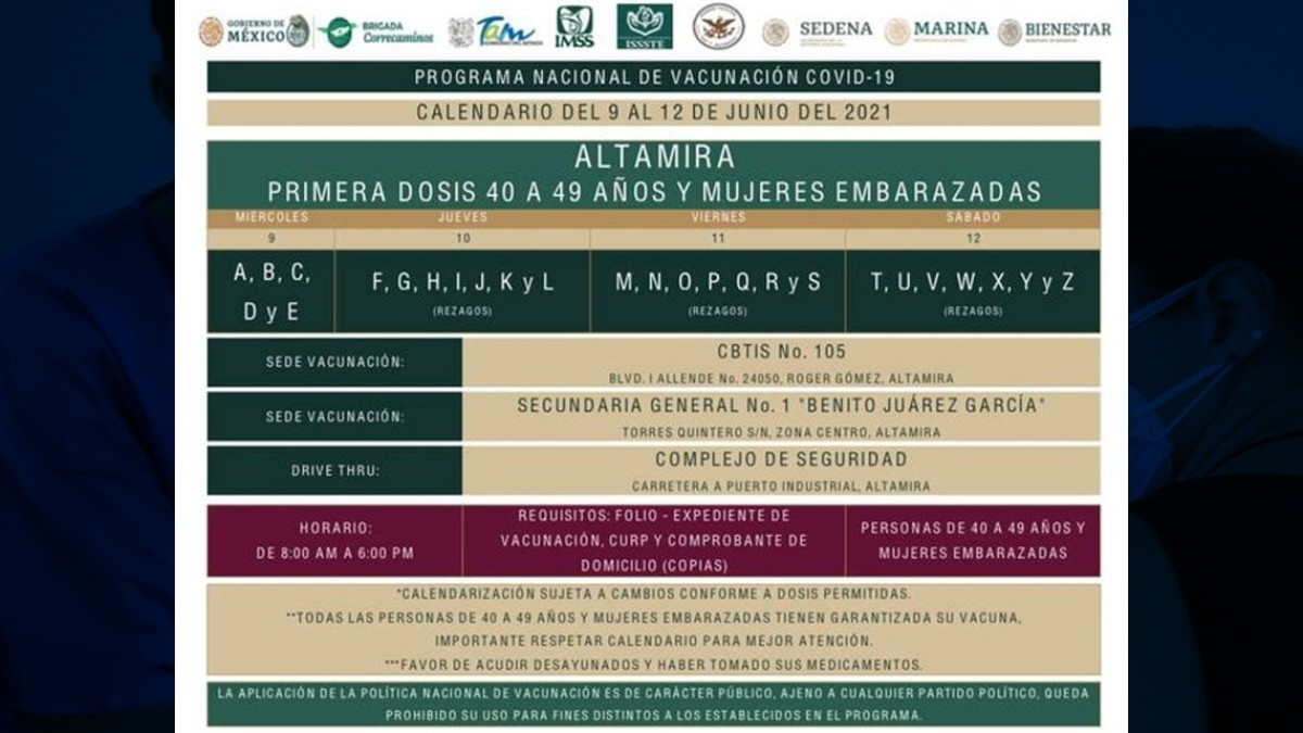 Nuevo Laredo y 9 municipios arrancan esta semana vacunación contra COVID-19 de 40-49 años 