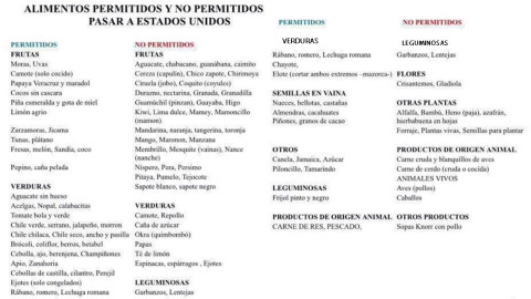 Aduanas podrá multar, retirar Sentri y revocar Visas por ingresar alimentos prohibidos