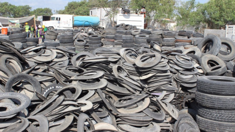 Trituran 23 mil llantas para combatir moscos y mejorar imagen