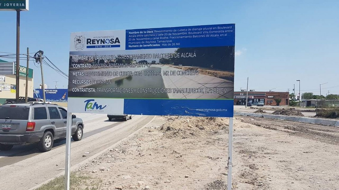 Al 40% construcción del Canal Pluvial Balcones de Alcalá