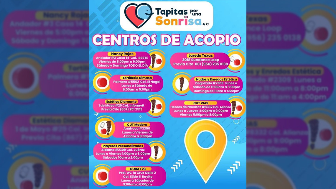 “Tapitas por una sonrisa” en Nuevo Laredo invitan a donar cabello para elaborar pelucas oncológicas  