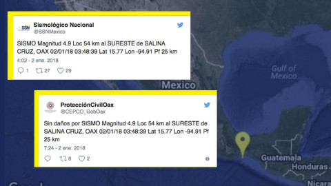 Sismo de 4.9 despierta a Oaxaca