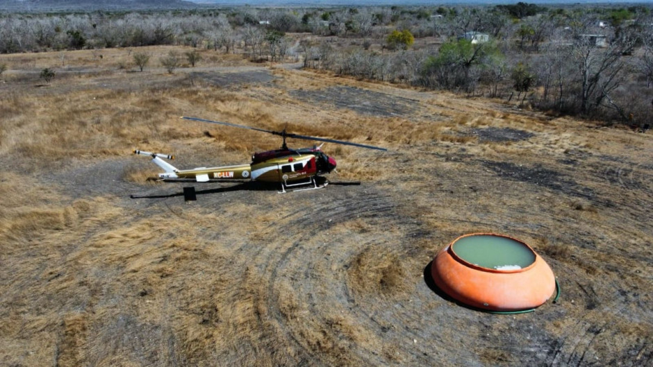 Colaboran brigadistas de SEDUMA en combate a incendio en González