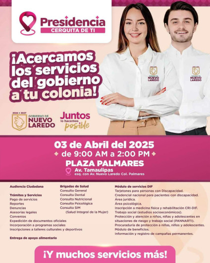 Llegará presidencia cerquita de ti a Palmares