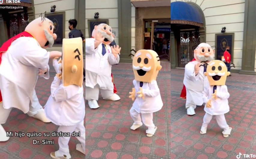 Niño se disfraza del Dr. Simi para Halloween