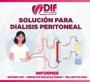 DIF Nuevo Laredo ofrece solución para diálisis peritoneal 
