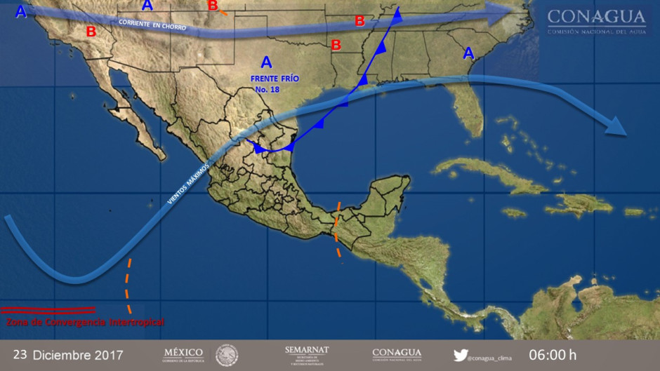 Descenso de temperatura por frente frío No. 18