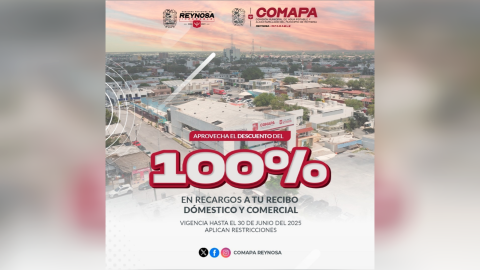 Invita COMAPA a aprovechar últimos días del 100% de descuento en recargos por adeudo
