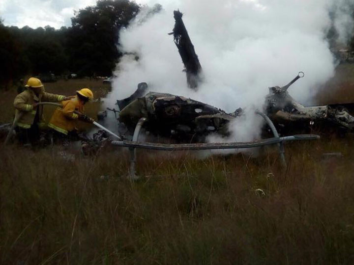 Se desploma helicóptero de la Sedena en Durango