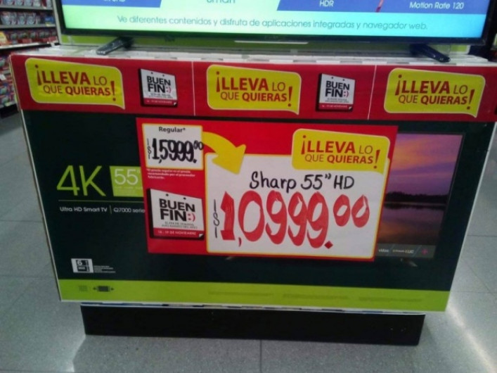 ¡Error catastrófico! Venden teles de 10 mil 999 en mil 099 pesos