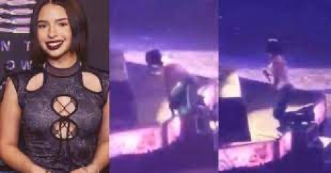 Ángela Aguilar sufre fuerte caída en pleno concierto