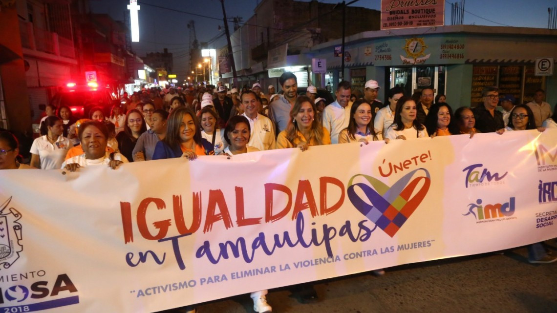 Caminata de la Igualdad en Tamaulipas es encabezada por alcaldesa