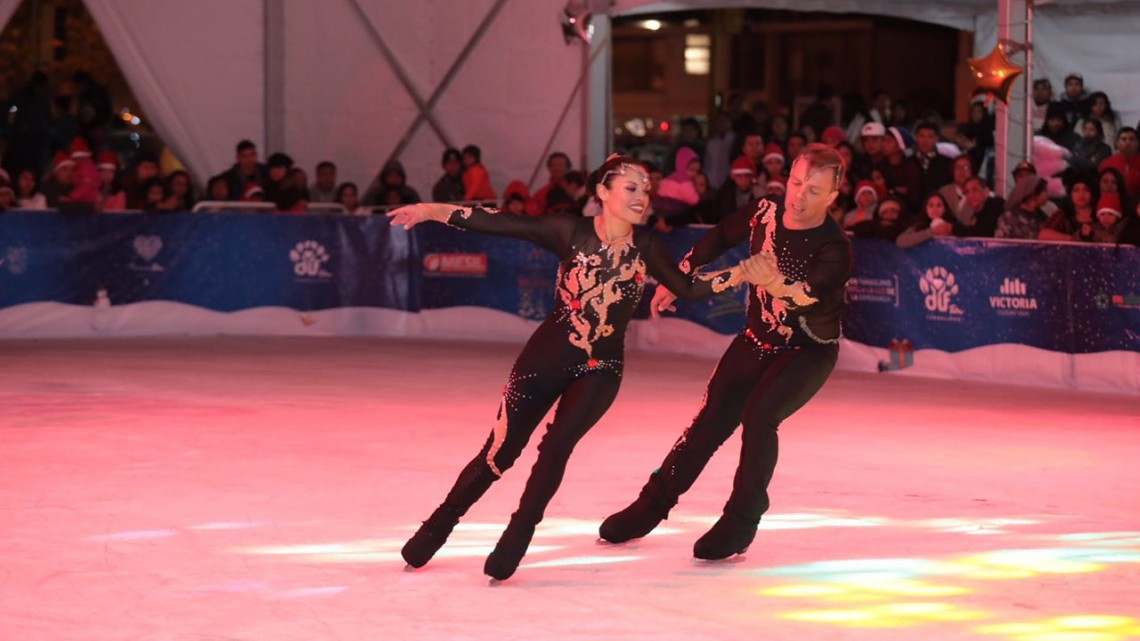 Inician funcionamiento de pistas de hielo y el encendido de pino