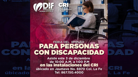 Invita DIF a feria del empleo para personas con discapacidad