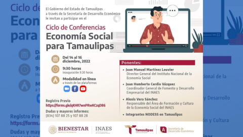 Organizan SDET e INAES curso de la Economía Social y Solidaria para llegar a ser NODESS