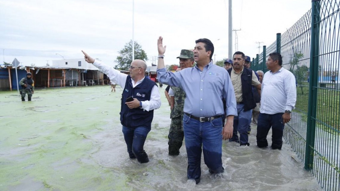 Activa Gobernador apoyos para familias damnificadas por lluvias en Reynosa