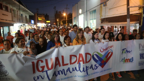 Caminata de la Igualdad en Tamaulipas es encabezada por alcaldesa