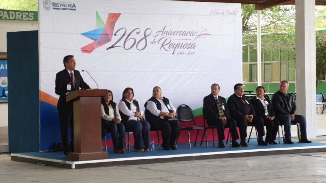 Ofrecen exhibición de Escoltas Escolares en Aniversario de Reynosa