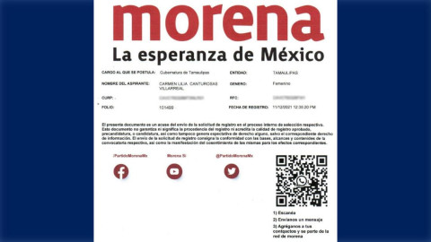Se registra Carmen Lilia Canturosas en Morena para gubernatura de Tamaulipas