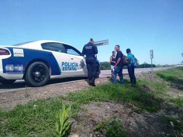 Policia Estatal rescata a tres migrantes guatemaltecos