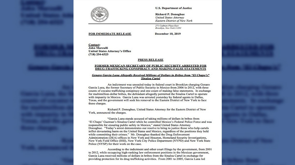 Detienen en Texas a Genaro García Luna por corrupción