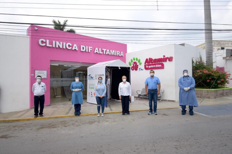 Entrega COMAPA Altamira cabina de sanitización al Sistema DIF Altamira