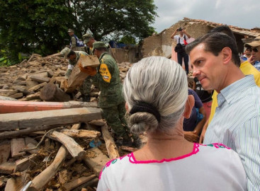 Asegura EPN que unidos se lograra volver a la normalidad tras el sismo