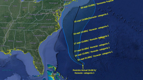 José es huracán categoría 1 y se desplaza lentamente hacia el noreste de EU