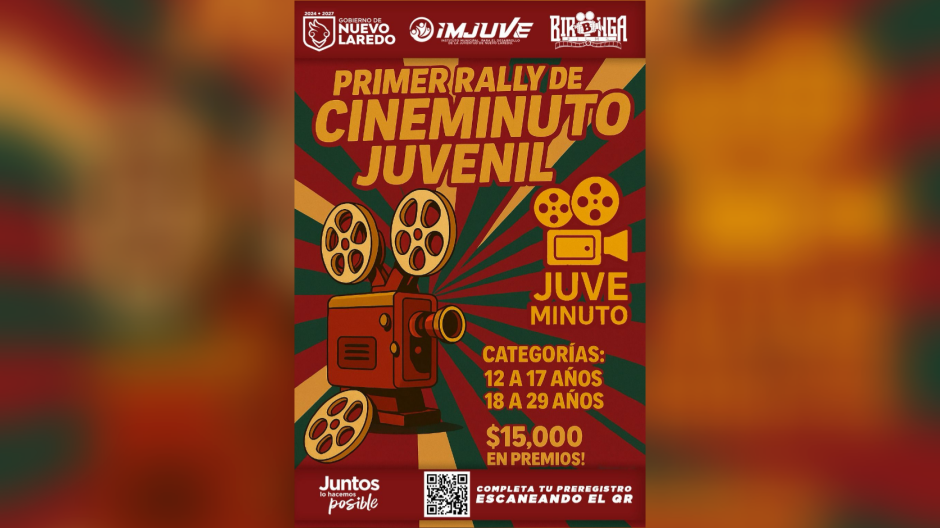 Invita IMJUVE a jóvenes de Nuevo Laredo a participar en el primer rally de Cineminuto Juvenil